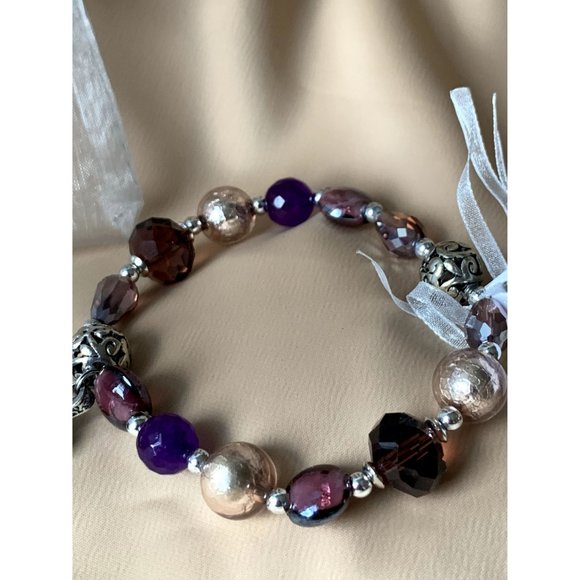 SOLD Valerie Parr Hill Crystal & Bead Prayer Box Bracelet NEW WITH TAG - Picture 2 of 8